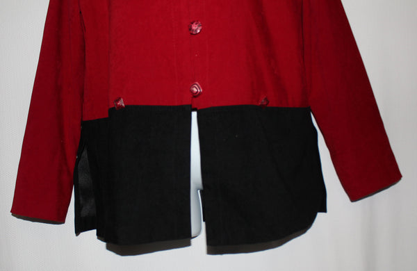 R & K Originals Jacket Blouse Red/Black Size 8