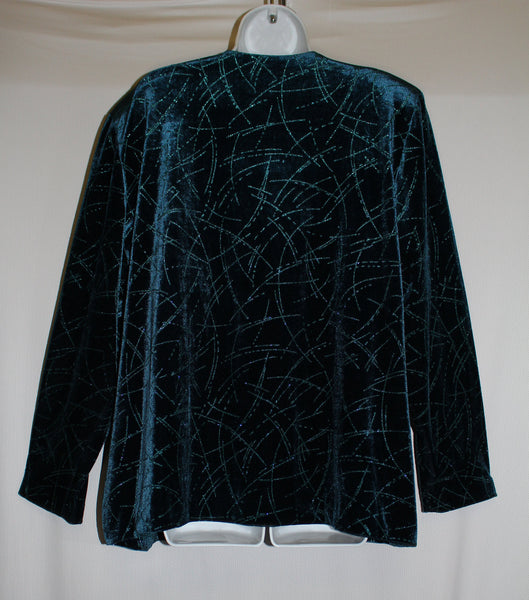 Sag Harbor Woman Special Occasion Jacket/Blouse Size 16W Turquoise