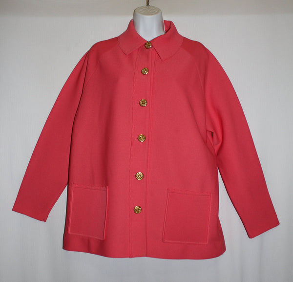 Hedy Knits of California Coral Pink Jacket Size XXL