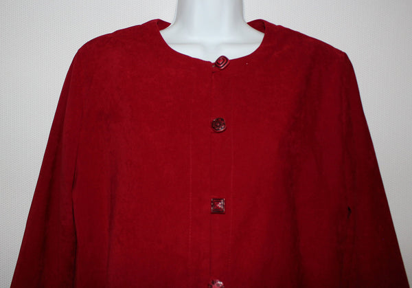 R & K Originals Jacket Blouse Red/Black Size 8