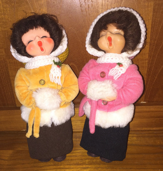 Christmas Singing Dolls Vintage Collectible