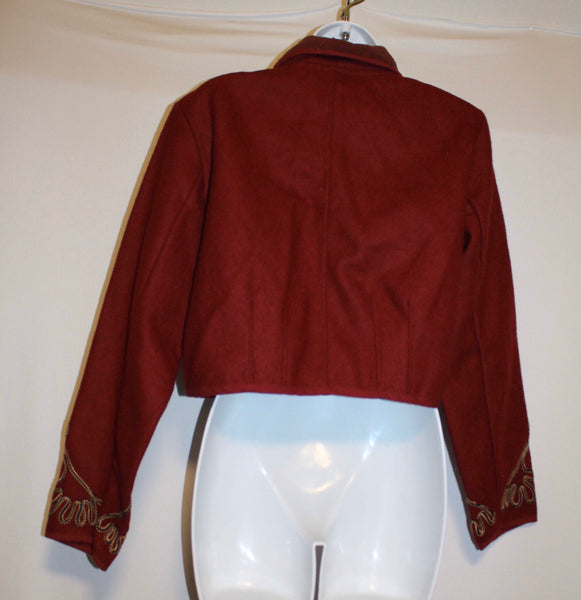 Cropped Bolero Jacket Red Size M