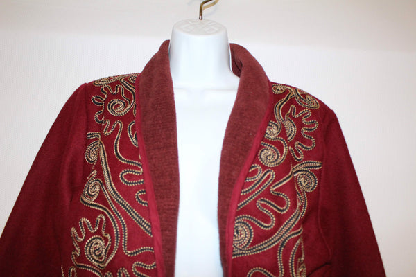 Cropped Bolero Jacket Red Size M