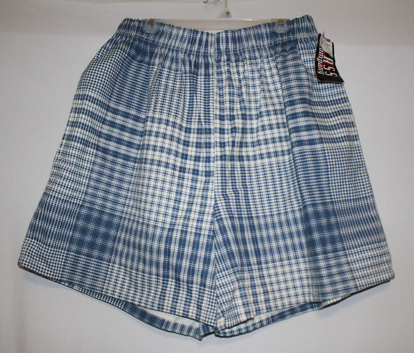 KASS Company Plaid Blue White Shorts Size 24 ~ NEW