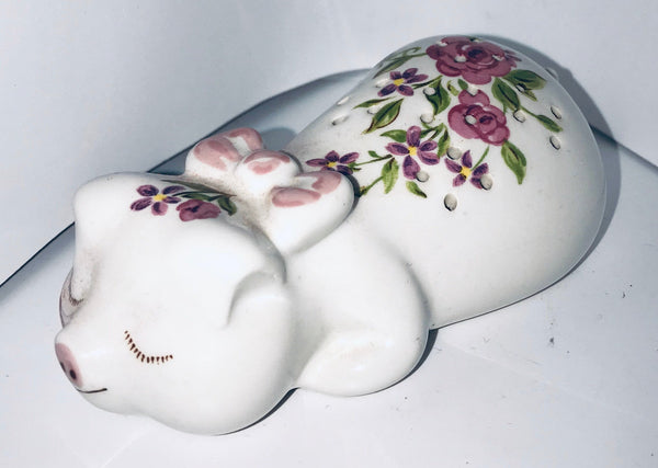 Potpourri Holder by AVON Porcelain Sleeping Pig