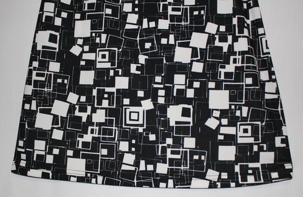 Vintage Wrapper Below Knee Skirt Black/White Size Large