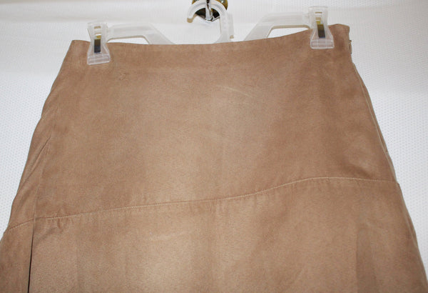 The Limited Tan Camel Skirt Asymmetrical Cut-Out Hem Size 0