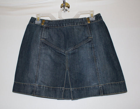 Vintage Denim Mini Skirt Golden Stitches Jeans Size 30