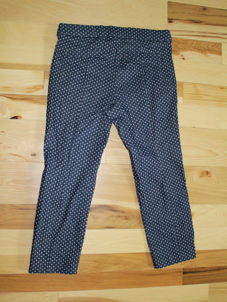 ELLE Blue Cropped Pants with Polka-Dots Pull-up Pants