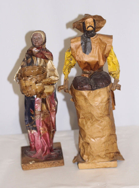 Folk Art Mexican Couple Figurine Paper Mache