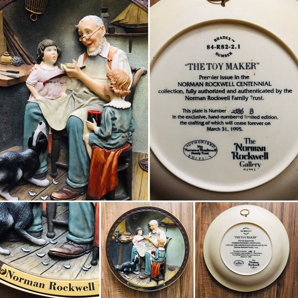 The Toy Maker by Norman Rockwell Premier Centennial Collection 1993 Plate #2386B