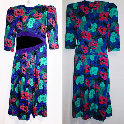 KWAI Multicolor Floral Vintage Dress Size 8