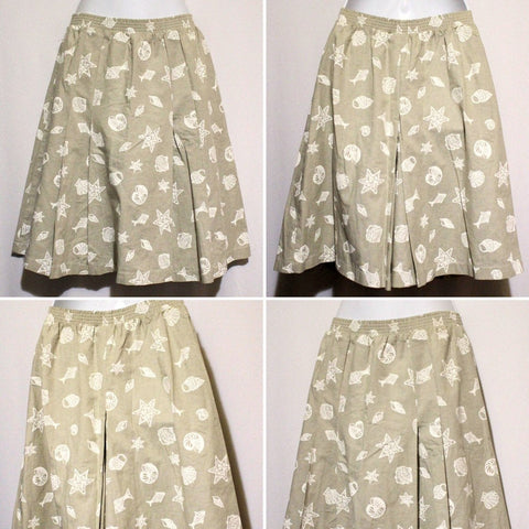 Vintage G.W. Division of Graff Beige/White Skirt/Short Size 12