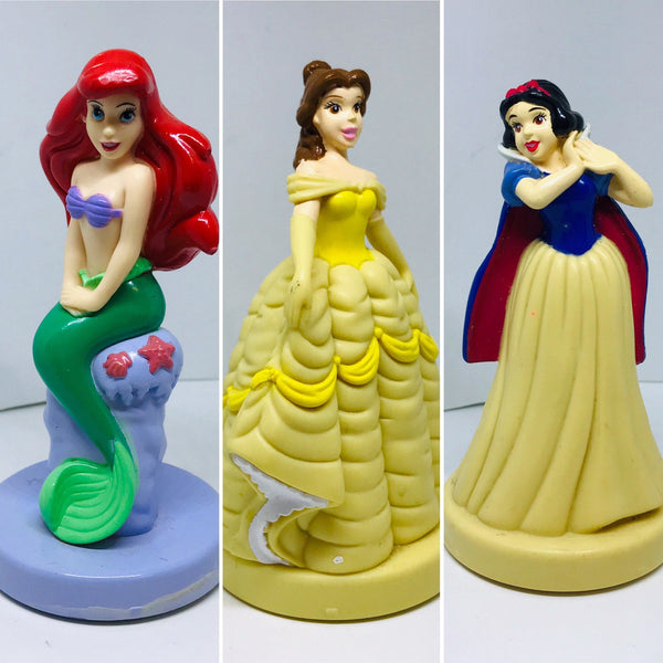 Vintage Walt Disney Princess Figurine Stamper, Ariel, Belle, Snow White