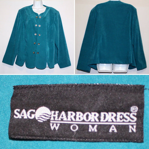 Sag Harbor Dress Woman Jacket/Blouse Cyan Color Size 20