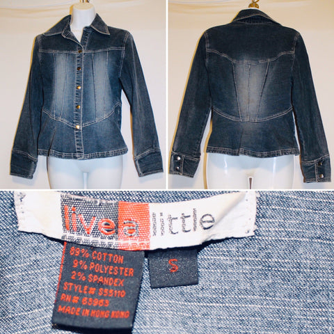 Distressed Jeans Vintage Jacket by Live a Little Size S