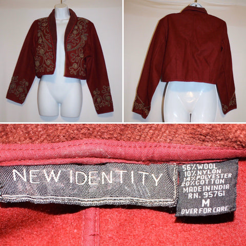 Cropped Bolero Jacket Red Size M