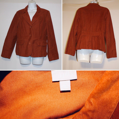 J.Jill Vintage Orange Reddish Brick Color Jacket Size 10