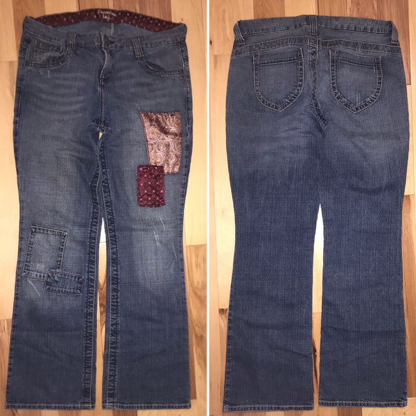 Premium l.e.i Blue Jeans Patched Size 16R Inseam 32"