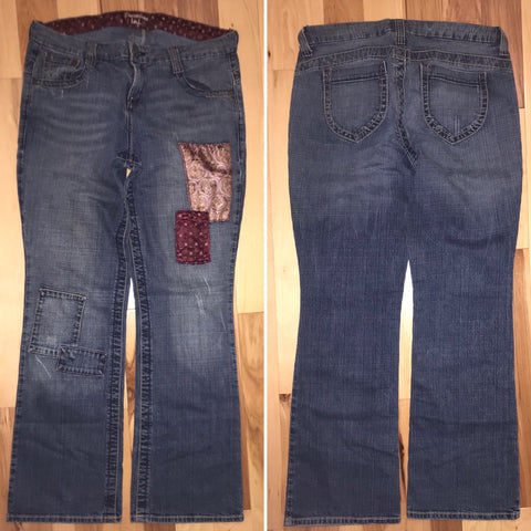 Premium l.e.i Blue Jeans Patched Size 16R Inseam 32"