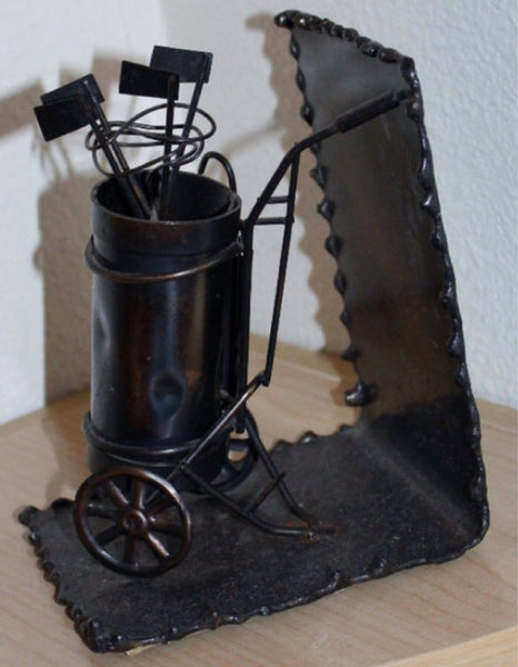 Vintage Metal Golf Bag Bookend