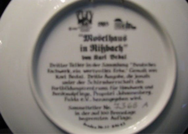 Karl Bedal1985 Moselhaus in Rifsbach Moselle River House Plate