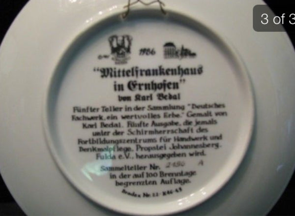 Karl Bedal 1986 Mittelfrankenhaus in Ernhofen Middle Franconian House Plate