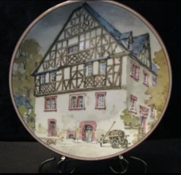 Karl Bedal1985 Moselhaus in Rifsbach Moselle River House Plate