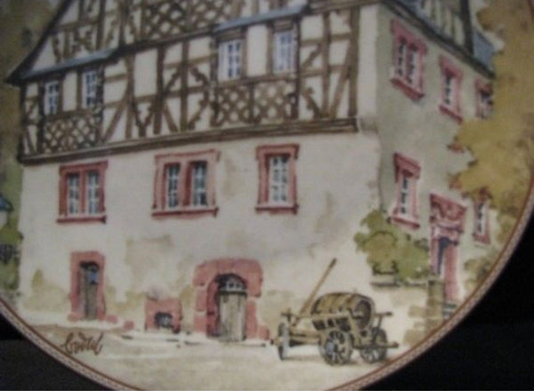 Karl Bedal1985 Moselhaus in Rifsbach Moselle River House Plate