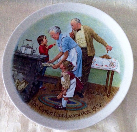 Collectible Knowles Csatari GRANDPARENTS Plate 1982 "The Cookie Tasting"