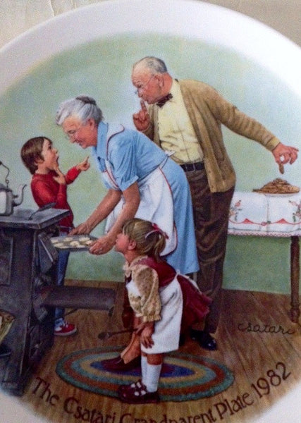 Collectible Knowles Csatari GRANDPARENTS Plate 1982 "The Cookie Tasting"