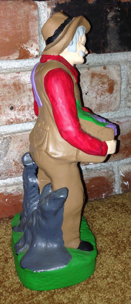 Ceramic Handmade Farmer Holding a Basket of Fruits