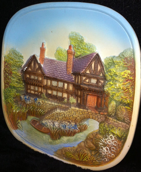 Handmade Ceramic Bas Releif Painting Victorian House