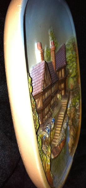 Handmade Ceramic Bas Releif Painting Victorian House