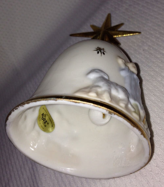 RUSS BERRIE 15209 First Noel Porcelain Bell