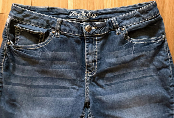 Cropped Blue Jeans Love Indigo Premium Size 14