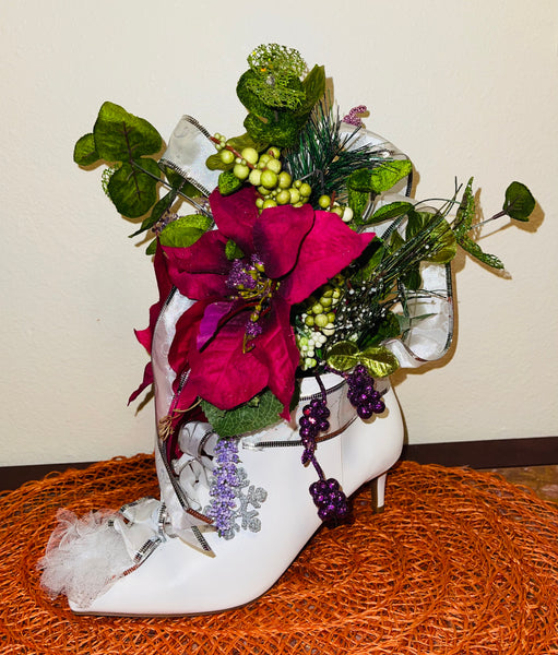 Shoe Bouquet Centerpiece Floral Arrangement Party Home Office Decor