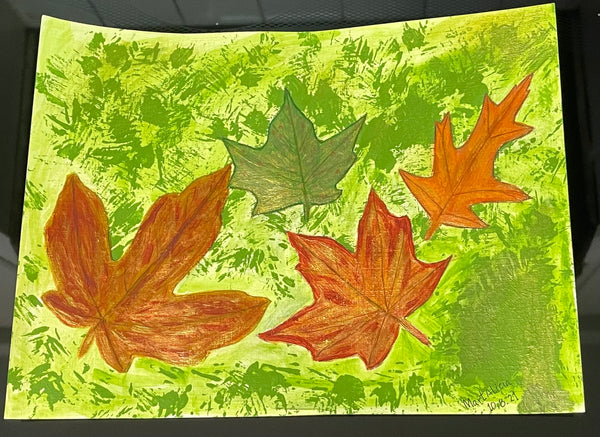 Original Acrylic Painting on Paper Artwork "Otoño" or “Autumn”