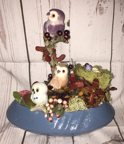 Handcrafted Home Office Decor Owls