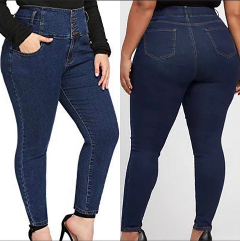 High Waist Skinny Jeans Plus Size 2XL