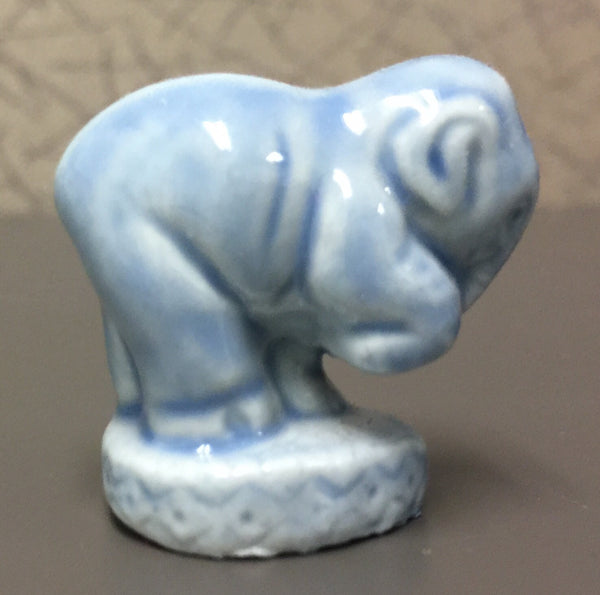 Vintage Collectible Miniature Blue Elephant Ceramic