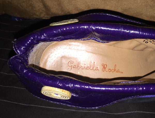 Vintage Shoes Gabriella Rocha Booties Black and Purple Size 10