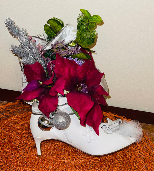 Shoe Bouquet Centerpiece Floral Arrangement Party Home Office Decor