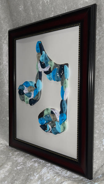 Handcrafted Quilled Paper Art Blues Beam Music Note Wall Decor