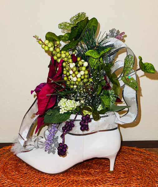 Shoe Bouquet Centerpiece Floral Arrangement Party Home Office Decor