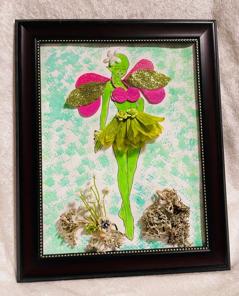 Handcrafted Paper Art Green Fairy