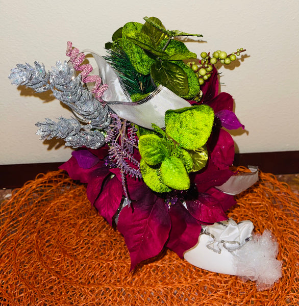 Shoe Bouquet Centerpiece Floral Arrangement Party Home Office Decor