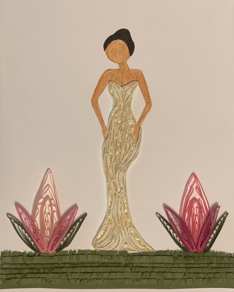 Handcrafted Quilled Paper Art of a Lady