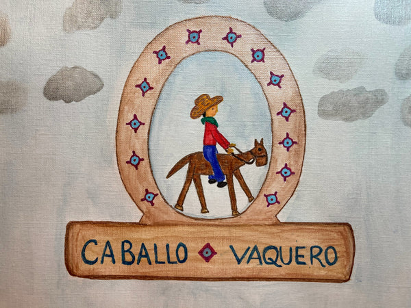 Original Watercolor Painting on Paper Artwork "Caballo ~ Vaquero" or “Horse ~ Cowboy”