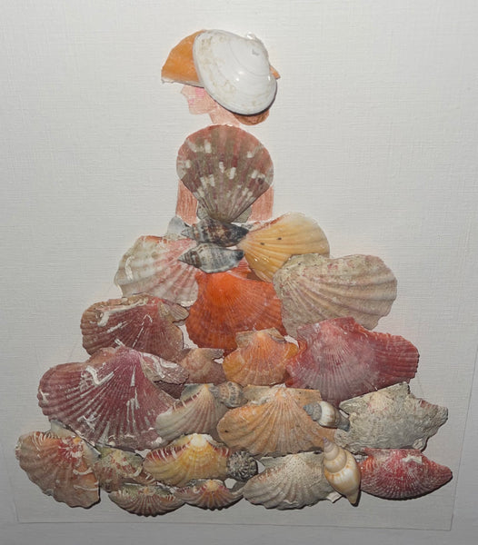 Handcrafted Paper Art Victorian Lady Seashells Dress